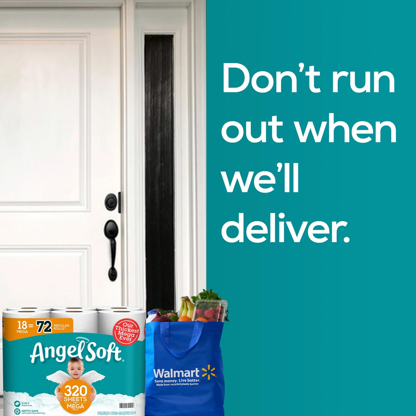 (4 Pack) 2-Ply Toilet Paper, 18 Mega Rolls