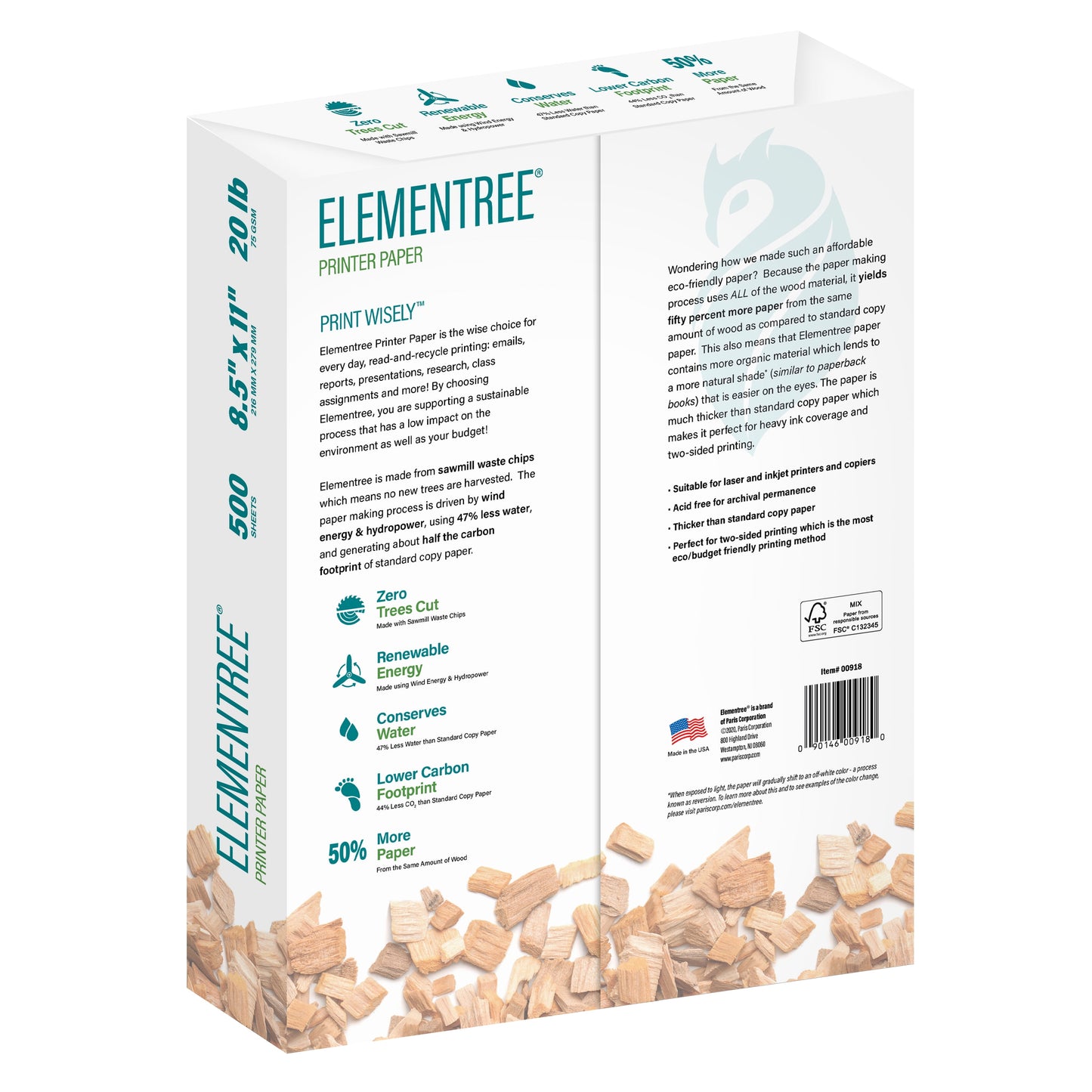 (10 Pack) Sustainable Printer Paper, 8.5" X 11", 20 Lb., White, 1 Ream (500 Sheets)