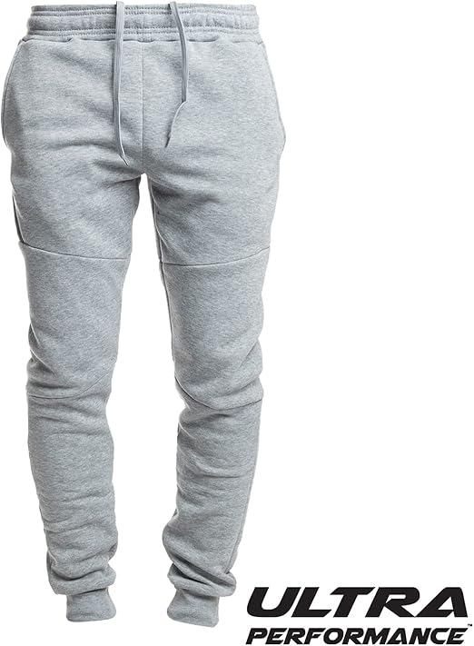 Ultra Performance 3 Pack Fleece Active Tech Joggers for Men. Mens Sweatpants with Zipper Pockets