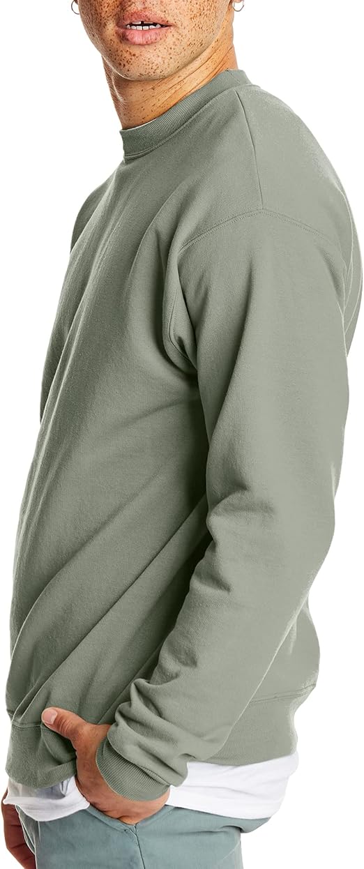 Hanes Mens EcoSmart Fleece. Pullover Crewneck Sweatshirt. 1 or 2 Pack