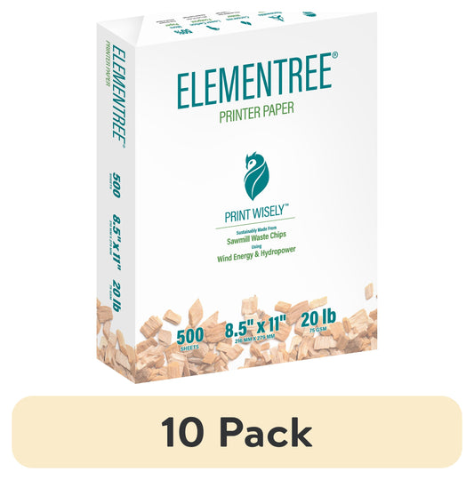 (10 Pack)  Sustainable Printer Paper, 8.5" X 11", 20 Lb., White, 1 Ream (500 Sheets)