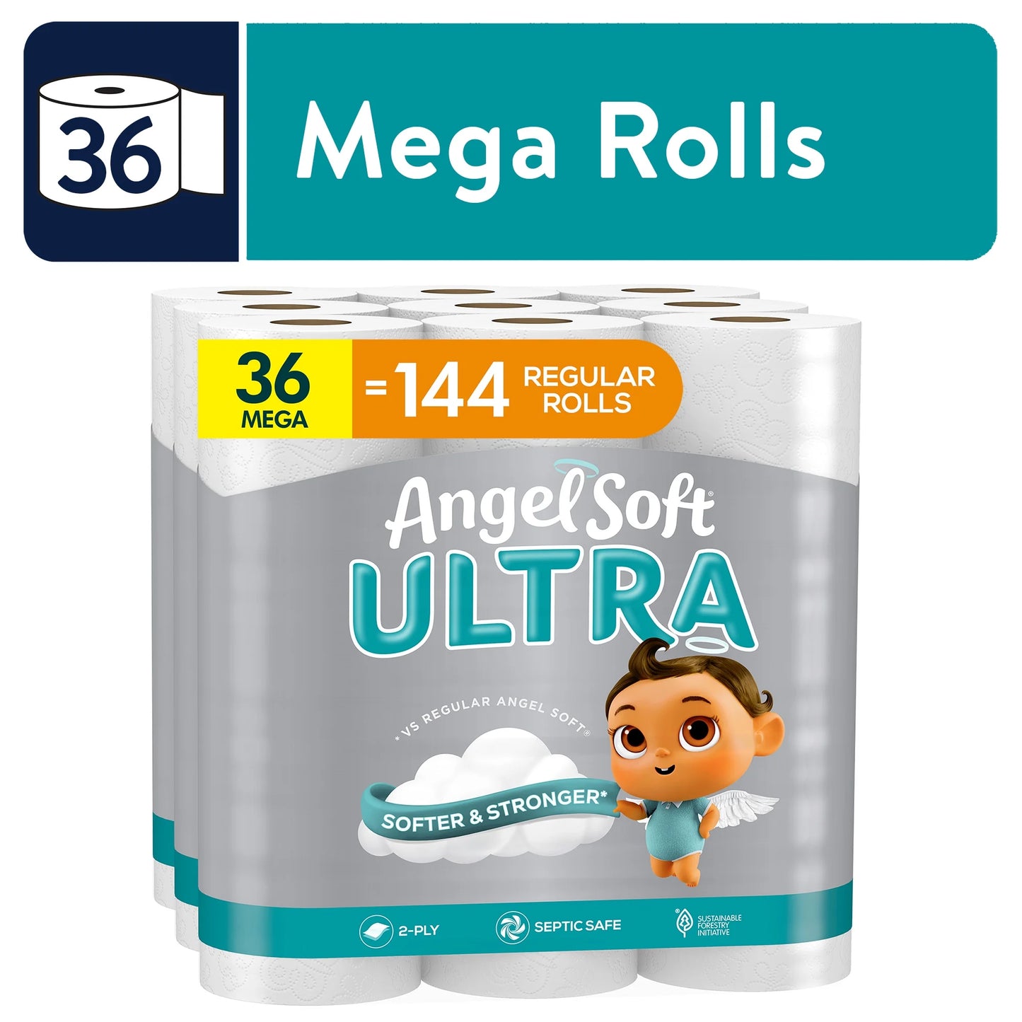 Ultra 2-Ply Toilet Paper, 36 Rolls, 6 Pack